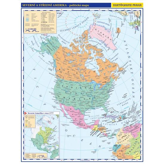 Kniha: Severní a střední Amerika - příruční politická mapa A3/1:33 mil.autor neuvedený