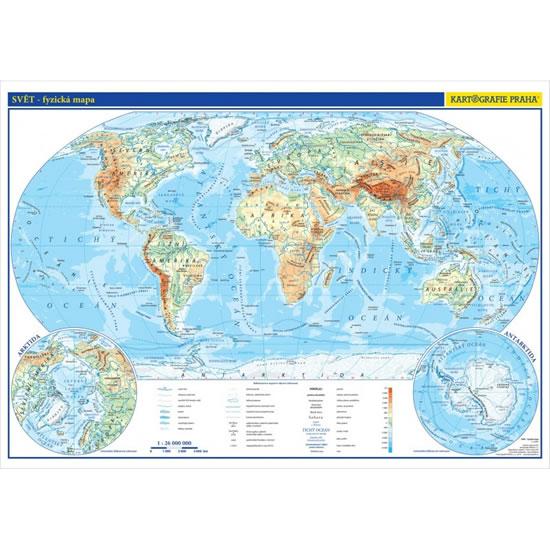 Kniha: Svět - školní nástěnná fyzická mapa 1:26 mil./136x96 cmautor neuvedený