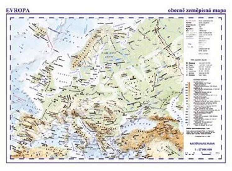 Kniha: Evropa - příruční fyzická/politická mapa A3/1: 17 mil.autor neuvedený