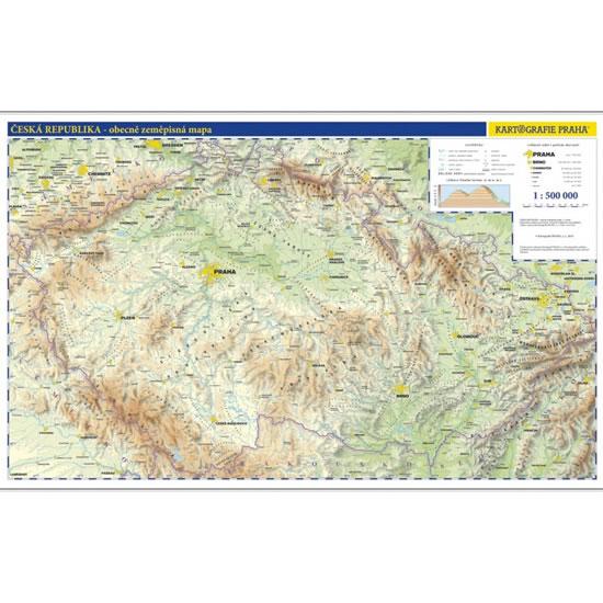 Kniha: Česká republika - nástěnná fyzická mapa 1:500 tis./99x62,5 cmautor neuvedený