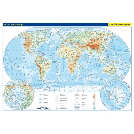 Kniha: Svět - příruční fyzická a politická mapa 1:85 mil./42x29,7 cmautor neuvedený