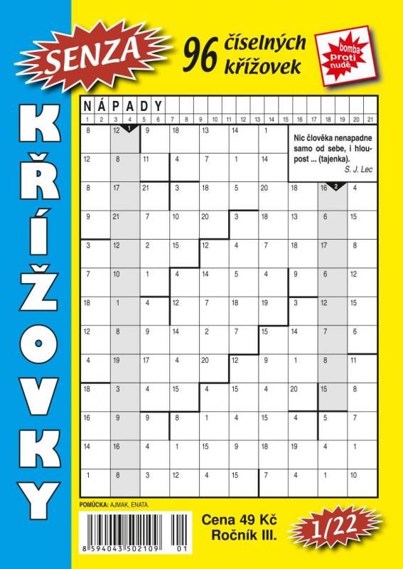 Kniha: Senza číselné křížovky 1/2022autor neuvedený