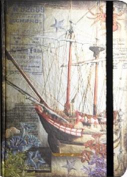 Kniha: Zápisník s gumičkou 178x126 mm  plachetnice Fautor neuvedený