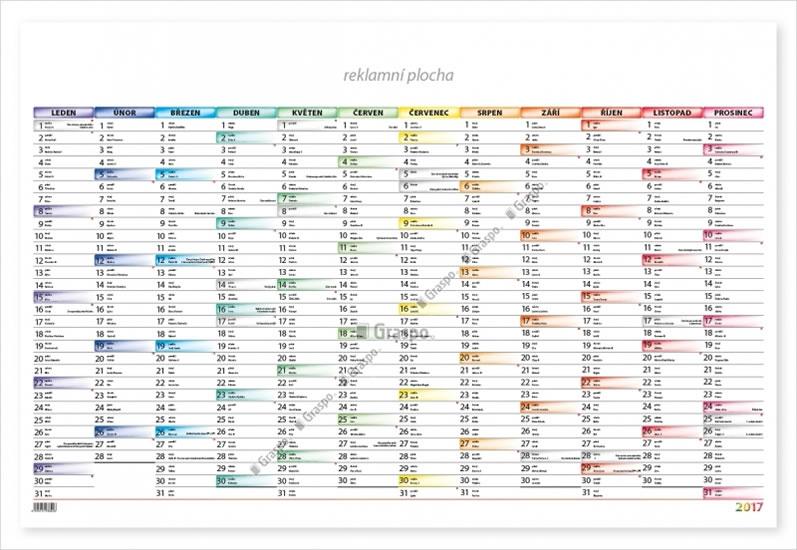 Kalendář nástěnný 2017 - Mapový plakát barevný