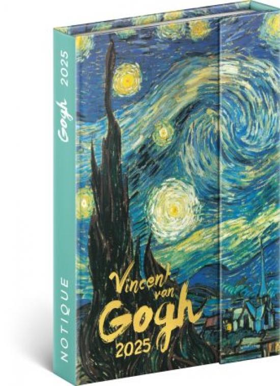 Kniha: Týždenný magnetický diár Vincent van Gogh 2025, 11 × 16 cm - NOTIQUE