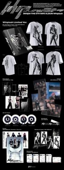 Kniha: Aespa:  5Th Mini Album : Whiplash (Whiplash Limited Ver.) (Box Package / T-Shirts (Free Size / 4 Typ - Aespa