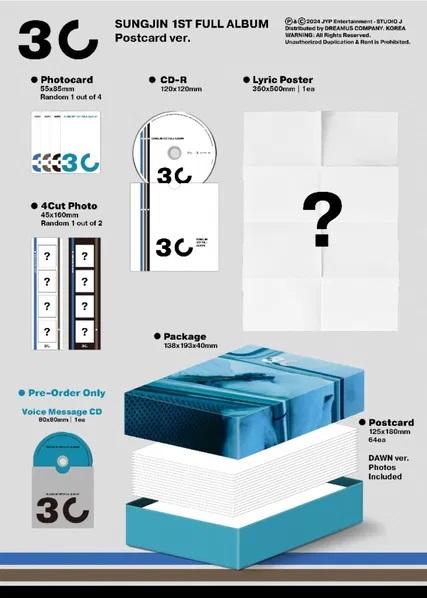 Kniha: Sungjin:  30 / Postcard(S) Photo Card(S) Lyrics Poster(S) Photo(S) - Sungjin