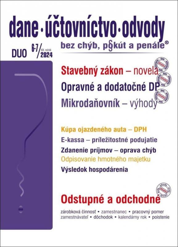 Kniha: DaÚ 6-7/2024 Vybrané benefity z pohledu daníautor neuvedený