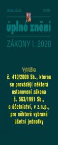 Aktualizace I/6 2020 Vyhláška č. 410/2009 Sb - Zmírnění dopadu pandemie nemoci COVID-19 na ekonomiku České republiky