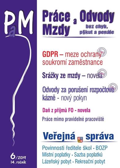 Kniha: Práce a mzdy 6/2019 – GDPR, ochrana soukromí zaměstnance, Srážky ze mzdy, Odvody za porušení rozpočtové kázně, Daň z příjmu FO, Veřejná správaautor neuvedený