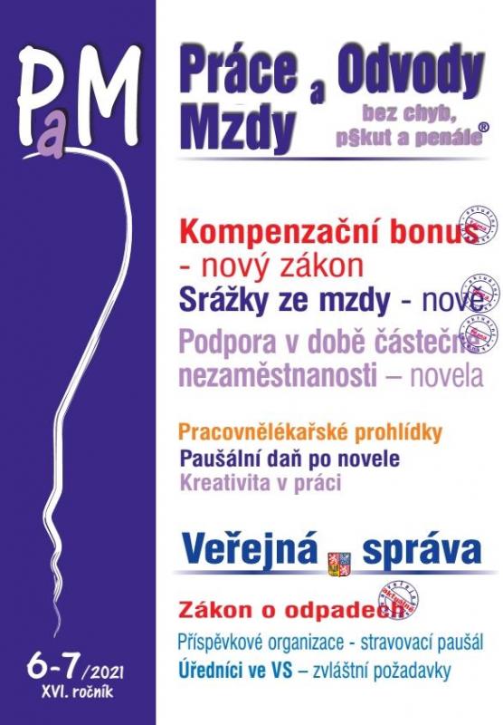 Kniha: PaM 6-7/2021 Zákon o kompenzačním bonusu - nový zákon - Jouza  JUDr. Ladislav
