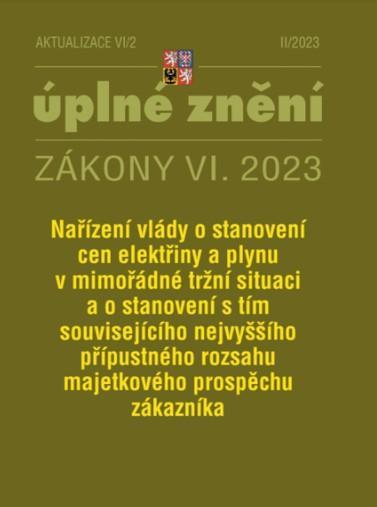 Kniha: Aktualizace VI/2 2023 Elektřina a plyn, Nařízení vlády o stanovení cen elektřiny a plynu v mimořádné tržní situaciautor neuvedený