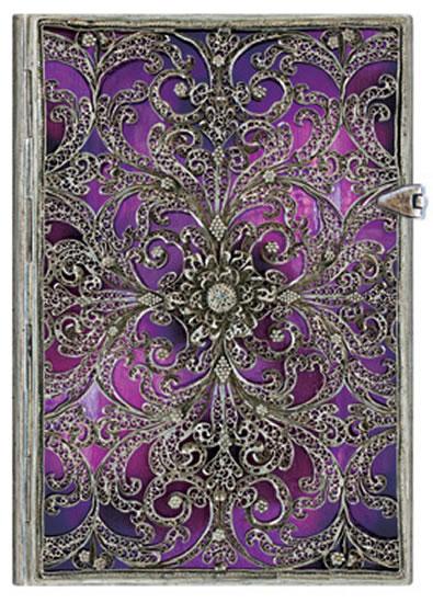 Kniha: Zápisník - Silver Filigree Aubergine Midi Linedautor neuvedený