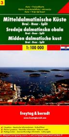 Střední Dalmácie Brač Hvar Split 1: 100 000