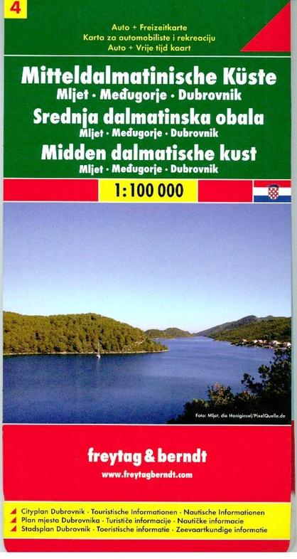 Kniha: Střední Dalmácie Mljet Dubrovník 1:100 000autor neuvedený