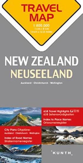 Kniha: Nový Zéland  1:800T  TravelMap KUNTHautor neuvedený