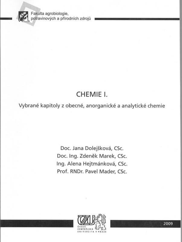 Kniha: Chemie I. - Jana Dolejšková