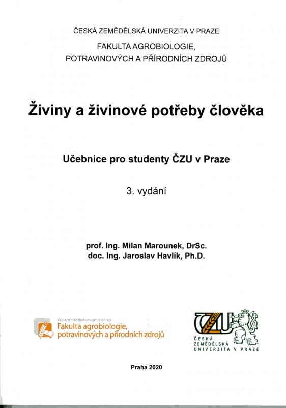 Kniha: Živiny a živinové potřeby člověka - Jaroslav Havlík