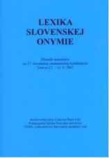 Kniha: Lexika slovenskej onymie - Josef Hladký