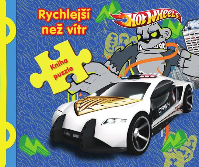 Kniha: Hot Wheels Rychlejší než vítr - Kniha puzzle - Mattel