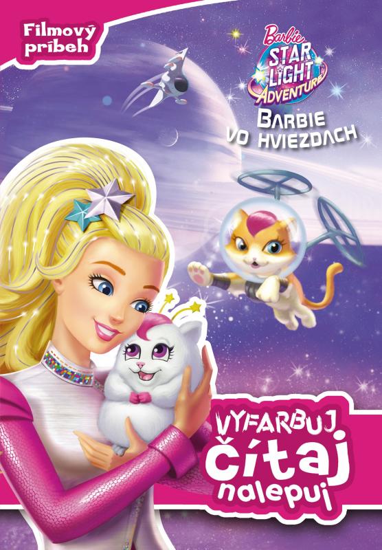 Kniha: Barbie vo hviezdach Vyfarbuj, čítaj,  nalepuj - Mattel