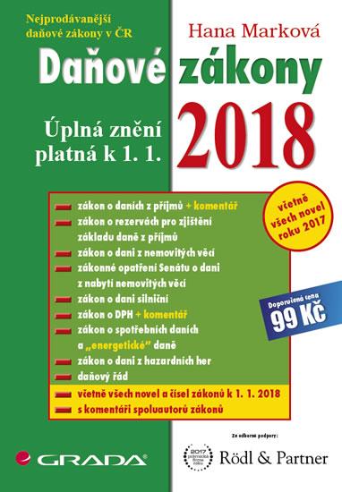 Kniha: Daňové zákony 2018 - Úplná znění k 1. 1. 2018 - Marková Hana