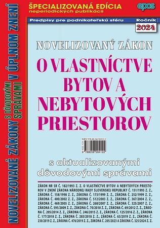 Kniha: Novelizovaný zákon o vlastníctve bytov a nebytových priestorov s aktualizovanými dôvodovými správamiautor neuvedený