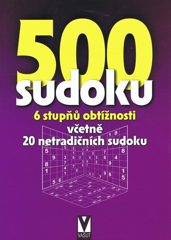 Kniha: 500 sudoku - (fialová) 6 stupňu obtížnosti včetne 20 netradičních sudokuautor neuvedený