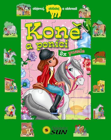 Kniha: Koně a poníci - 8 x puzzleautor neuvedený