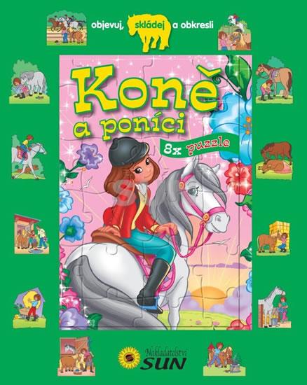 Kniha: Koně a poníci - 8 puzzle - Objevuj skládej a obkresliautor neuvedený