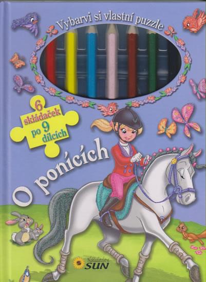 Kniha: O ponících - Vybarvi si vlastní puzzle (6 skládaček po 9 dílcích) - Grez Marcela