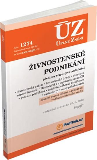 Kniha: ÚZ 1274 Živnostenské podnikání, volný pohyb služeb, podpora podnikáníautor neuvedený