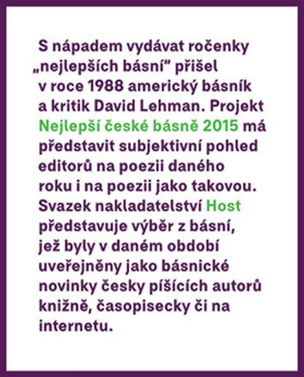 Kniha: Nejlepší české básně 2015 - Borkovec, Gabriel Tomáš, Petr
