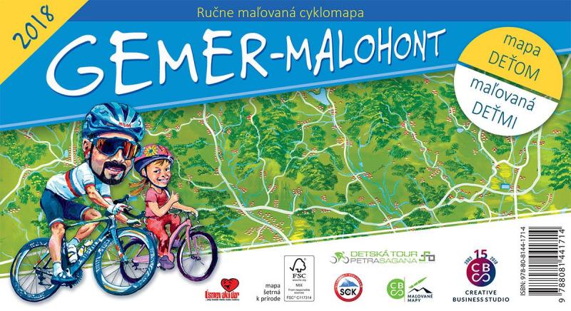 Kniha: Gemer - Malohont - ručne maľovaná cyklomapa 2018autor neuvedený