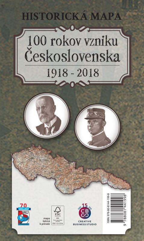 Kniha: Historická mapa - 100 rokov vzniku Československa 1918-2018autor neuvedený