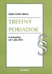 Kniha: Trestný poriadok. Úzz, 2016 - Kolektív autorov