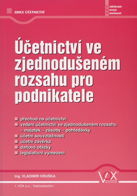 Kniha: Účetnictví ve zjednodušeném rozsahu - Vladimír Hruška