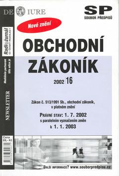 Kniha: Obchodní zákoník k 15.11.2002autor neuvedený