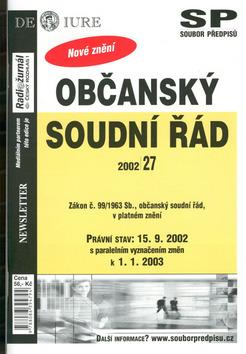 Kniha: Občanský soudní řád v platném zění k 1.1.2003autor neuvedený