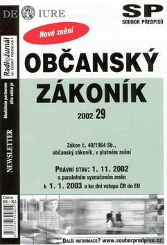 Kniha: Občanský zákoník Právní stav k 1.1.2003autor neuvedený