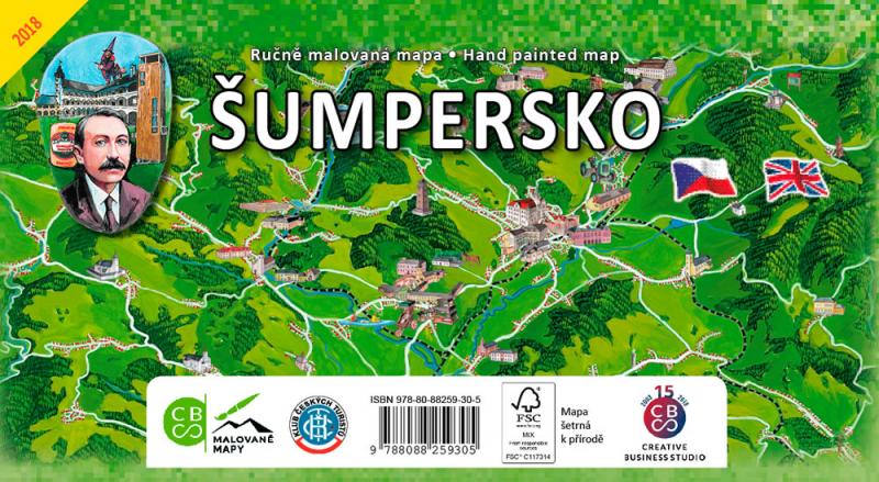 Kniha: Šumpersko - Ručně malovaná mapaautor neuvedený