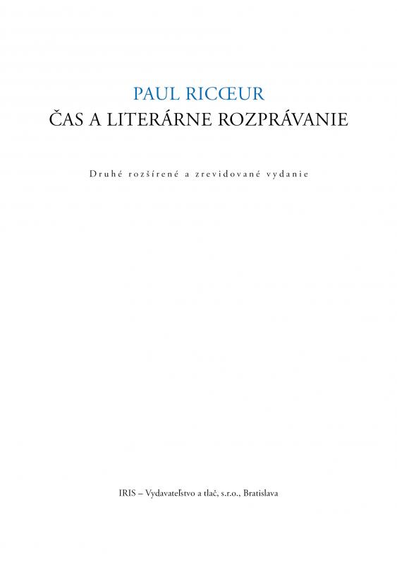Kniha: Čas a literárne rozprávanie - Paul Ricour