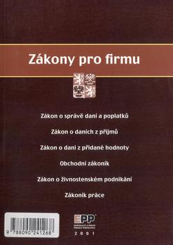 Kniha: EPP 2001 Zákony pro firmuautor neuvedený