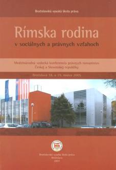 Kniha: Rímska rodina v sociálnych a právnych vzťahoch - Zborník