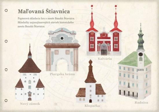 Kniha: Maľovaná Štiavnica - 3D papierové skladačky o meste Banská Štiavnicaautor neuvedený