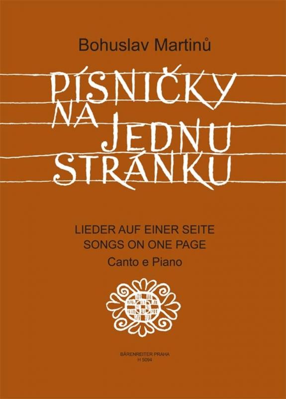 Kniha: Písničky na jednu stránku - Bohuslav Martinů